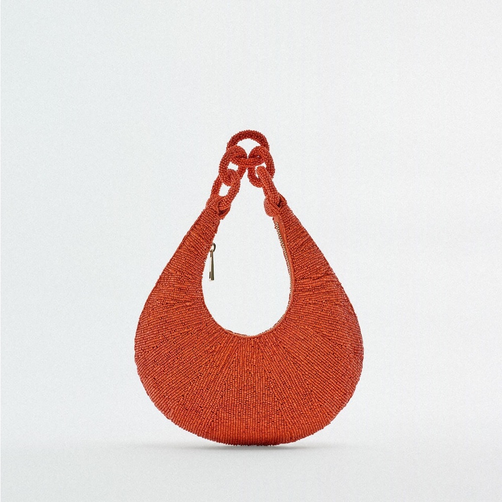 Zara Orange beaded bag
